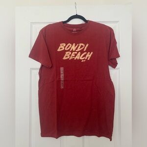 Bondi Beach Australia Men’s T-Shirt | Medium | Red
